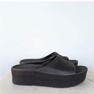 Lemon Jelly Sunny Black Platform Slides 39